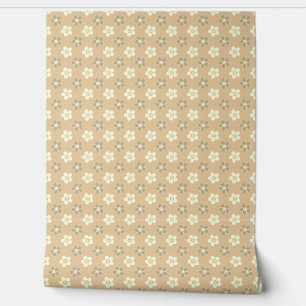 Papel Pintado luz floral simple modelo beige retro