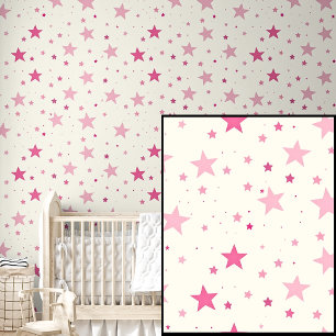 Papel Pintado Luz suave suave y estrellas rosadas oscuras