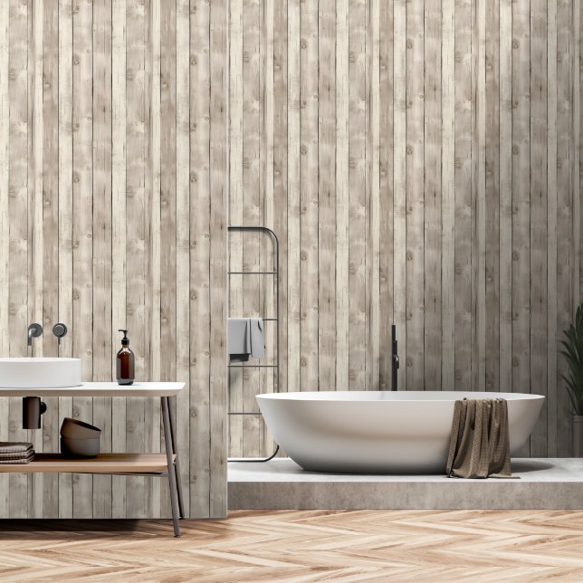 Papel Pintado Madera Rustic White Birch (Baño)