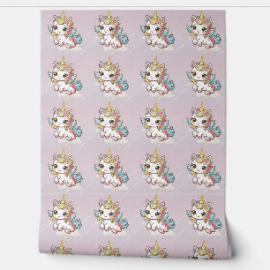 Papel Pintado Magical Kawaii Unicorn
