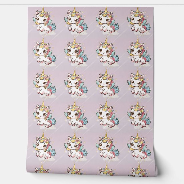 Papel Pintado Magical Kawaii Unicorn (Desenrollar)