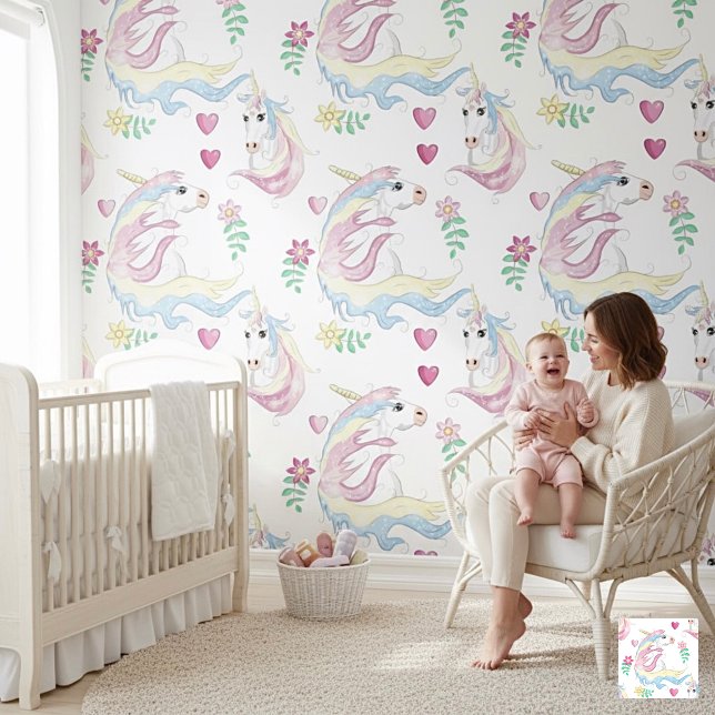 Papel Pintado Magical Rainbow Unicorn Nursery (Subido por el creador)