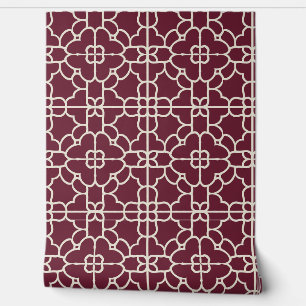 Papel Pintado Majestad de Crimson Petite Burgundy & Cream