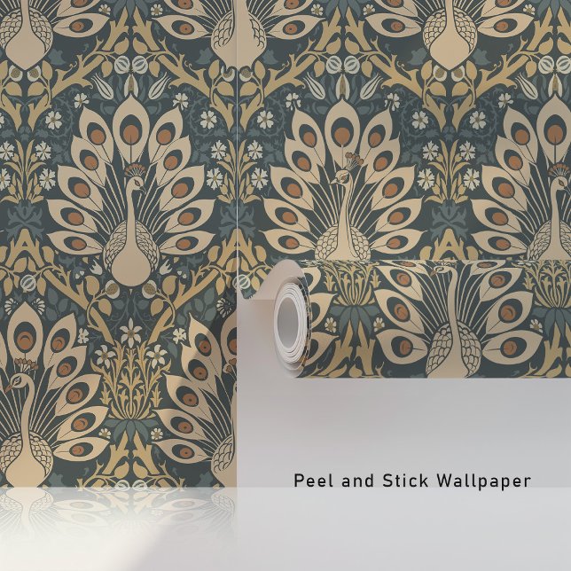 Papel Pintado Majestic Peacock Parade Art Nouveau (Subido por el creador)