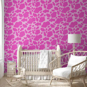 Papel Pintado Manchas de vaca rosadas chicas vivero