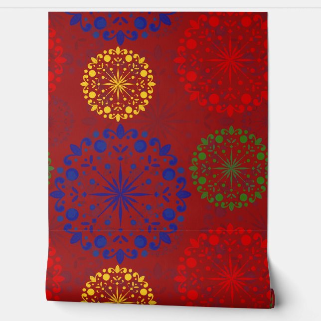 Papel Pintado Mandala nevada simple con textura (Desenrollar)