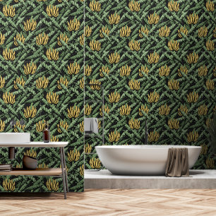 Papel Pintado Mano dibujada de exóticos conglomerados bananeros 