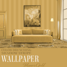 Papel Pintado Manor Gold Six Inch Shadow Stripe