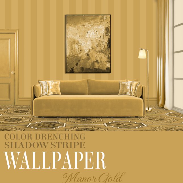 Papel Pintado Manor Gold Six Inch Shadow Stripe (Subido por el creador)
