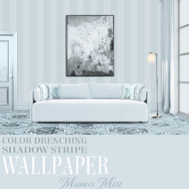 Papel Pintado Manor Mist Seis Pulgadas Franja de Sombra Azul