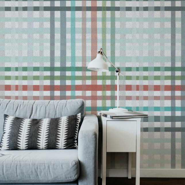 Papel Pintado Manto de invierno, colores Navidades (Winter plaid, Christmas colors Wallpaper)