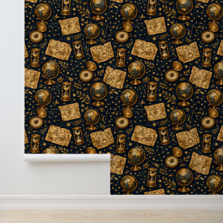 Papel Pintado Mapa Celestial Vintage y Patrón de Astronomía