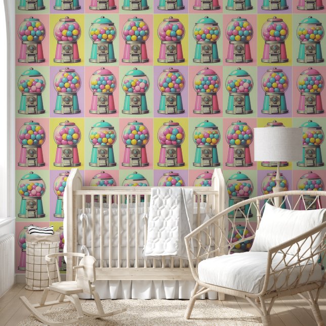 Papel Pintado Máquina Retro Bubblegum (Niños)