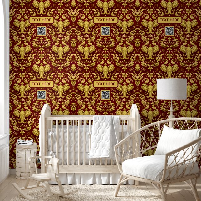 Papel Pintado Mara Trumpeting Glory: Crimson & Gold Regal Elepha (Niños)