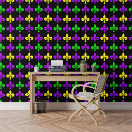 Papel Pintado Mardi Gras Fleur de Lis