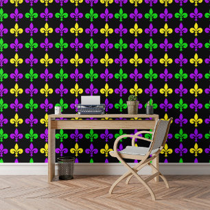 Papel Pintado Mardi Gras Fleur de Lis