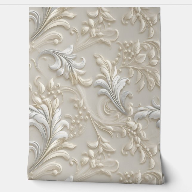 Papel Pintado Marfil Blanco Acanthus (Desenrollar)