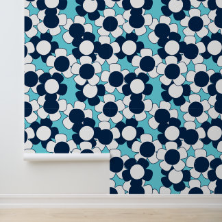 Papel Pintado Margarita Preparada Floral Total – Azul Marino y T
