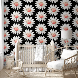 Papel Pintado Margaritas de punto rojo