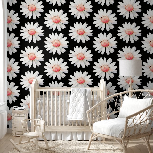 Papel Pintado Margaritas de punto rojo (Niños)