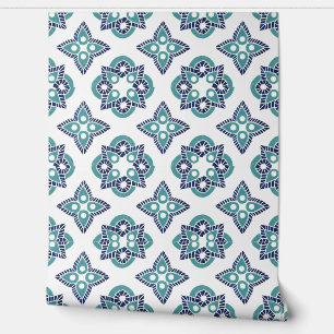 Papel Pintado marina turquesa y blanco