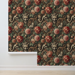 Papel Pintado Marionetas para el maldito diseño floral gótico
