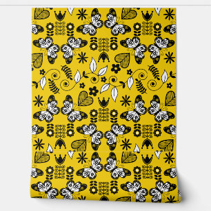 Papel Pintado Mariposa Arte folclórico escandinavo