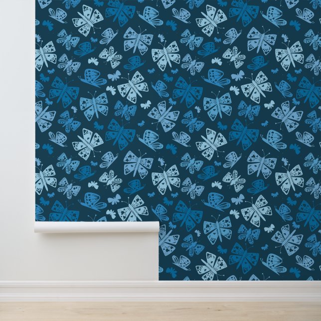 Papel Pintado Mariposa Azul Caprichosa (Solicitud)