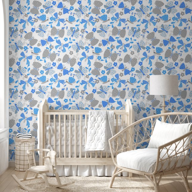 Papel Pintado Mariposa azul suave (Niños)