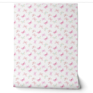 PAPEL PINTADO MARIPOSA DE COLOR ROSA