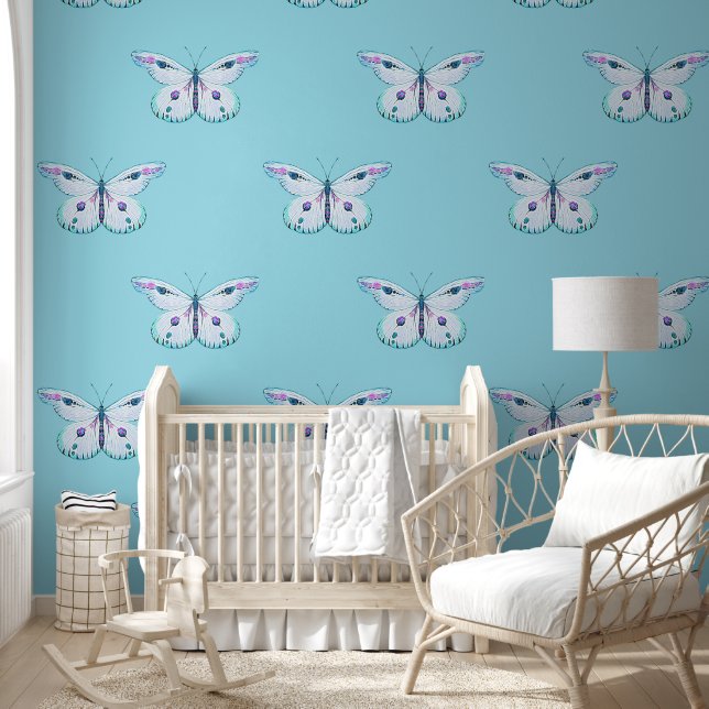 Papel Pintado Mariposa de pintura acuarela 3 (Niños)