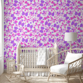 Papel Pintado Mariposa rosa y morada linda
