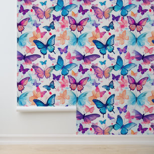 Papel Pintado Mariposa sinusoidal colorida