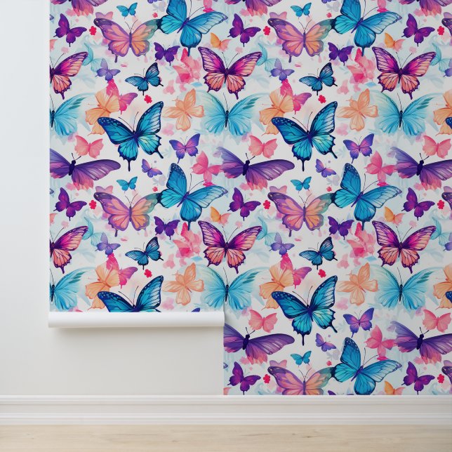 Papel Pintado Mariposa sinusoidal colorida (Solicitud)