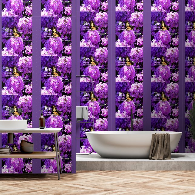 Papel Pintado Mariposa y Phlox, eclesiastes 3:11 (Baño)