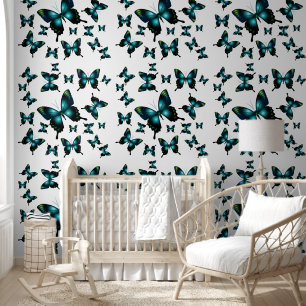 Papel Pintado Mariposas azules Aqua