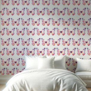 Papel Pintado Mariposas de patrón rosado