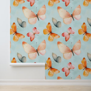 Papel Pintado Mariposas de verano en los cielos azules