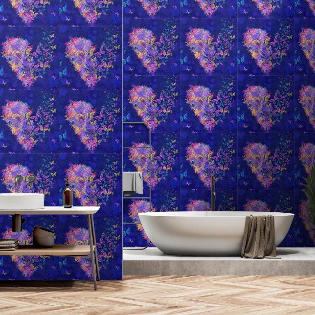 Papel Pintado Mariposas del Corazón Volador (Baño)
