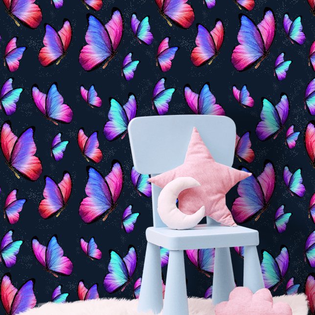 Papel Pintado Mariposas púrpuras irlandesas de magenta con polvo (Subido por el creador)
