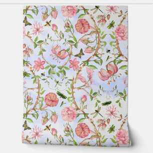 Papel Pintado Mariposas tropicales de época Jardín Chinoiserie