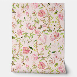 Papel Pintado Mariposas tropicales de época Jardín Chinoiserie