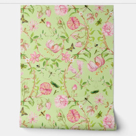 Papel Pintado Mariposas tropicales de época Jardín Chinoiserie