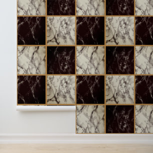 Papel Pintado Mármol blanco negro de verificación
