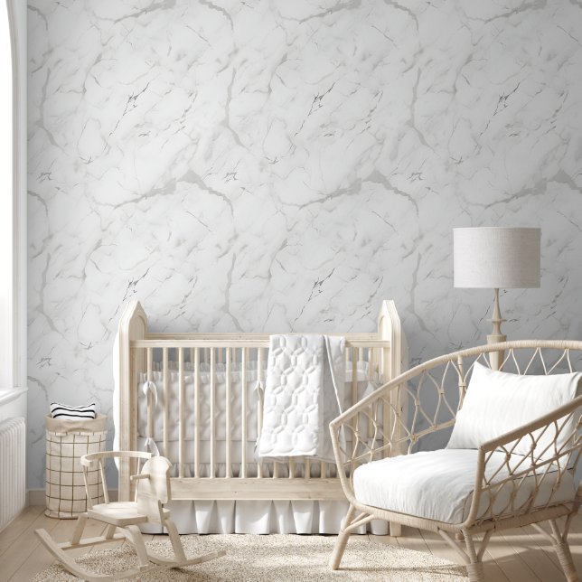 Papel Pintado Mármol blanco y negro moderno (Niños)