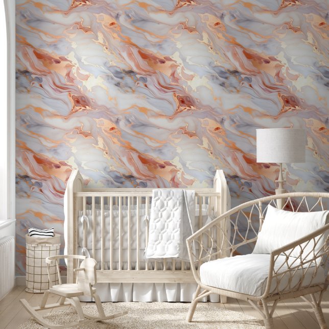 Papel Pintado Mármol rosa de oro Rosa moderno (Niños)