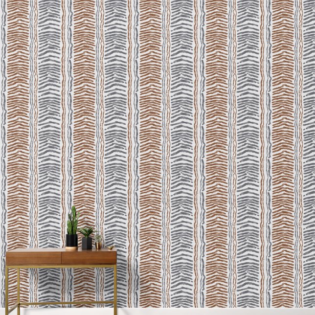 Papel pintado marrón gris moderno para despegar y  (Pasillo)
