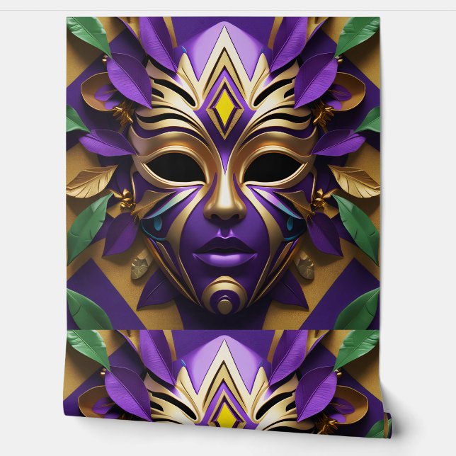Papel Pintado Máscara de Mardi Gras 1 Espíritu de carnaval (Desenrollar)