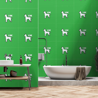 Papel Pintado MASCOTA de Perro Blanco Brt Green