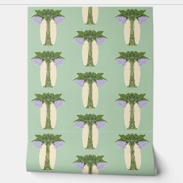 Papel Pintado Mauve Verde Crema Floral Art Nouveau